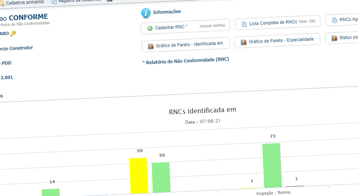 Tela inicial do software Conforme